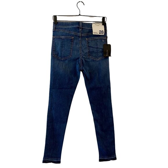 Rag & Bone Womens Ankle Slim Skinny Jeans Blue High Rise Pockets Denim 28 New - Picture 6 of 12